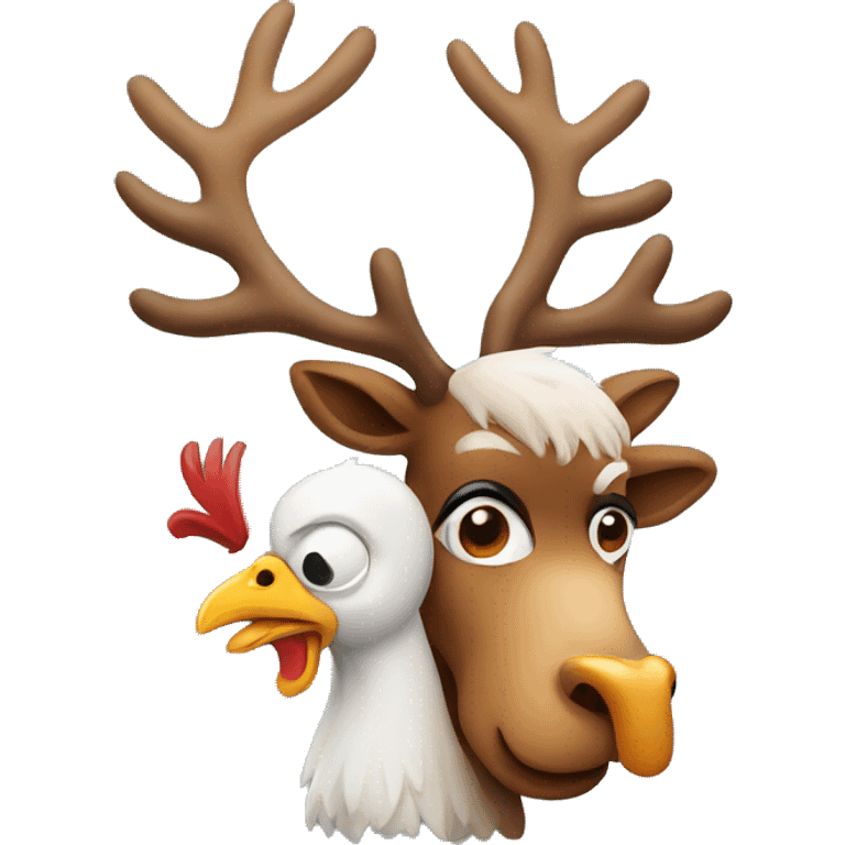 reindeer with a chicken emoji