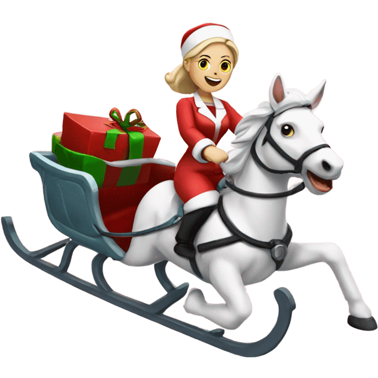 White Nurse riding Santa’s sleigh emoji