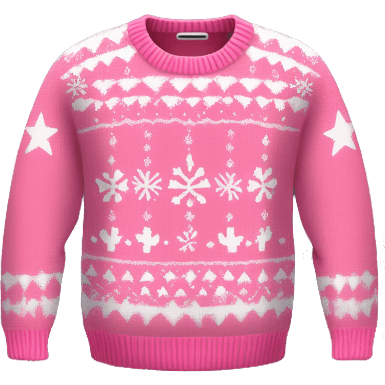 Realistic isolated pink ugly Christmas sweater. emoji