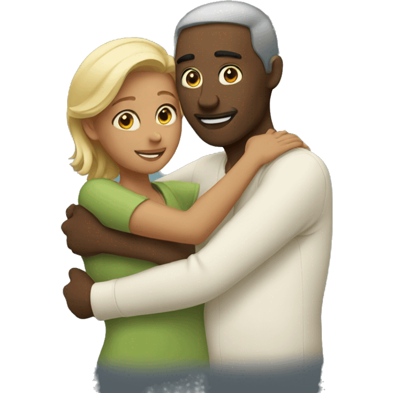 Man and women hugging emoji