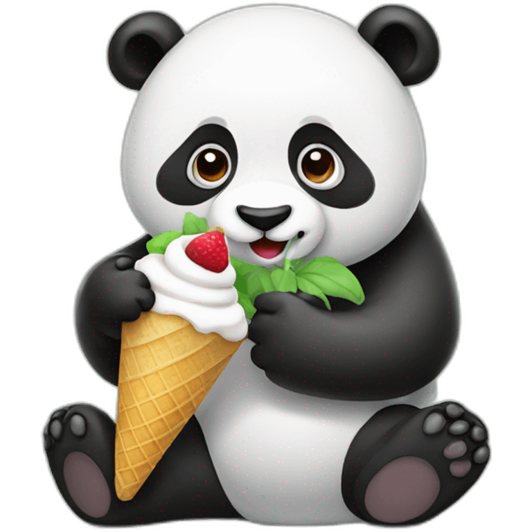 Panda eating icecream  emoji