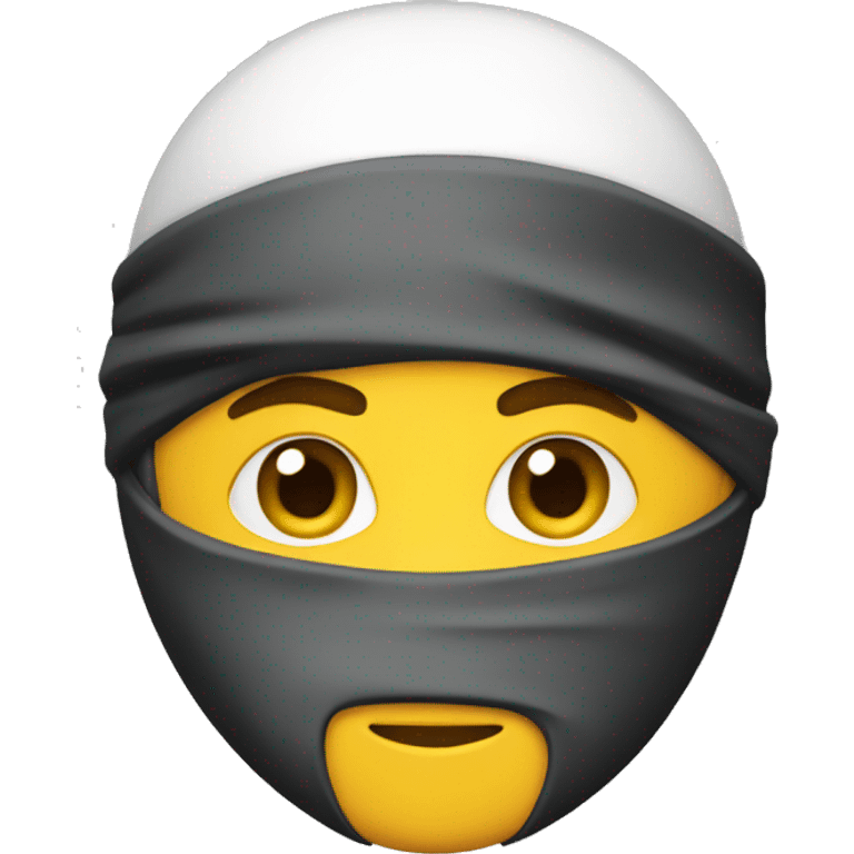 A ninja white a worker suit emoji