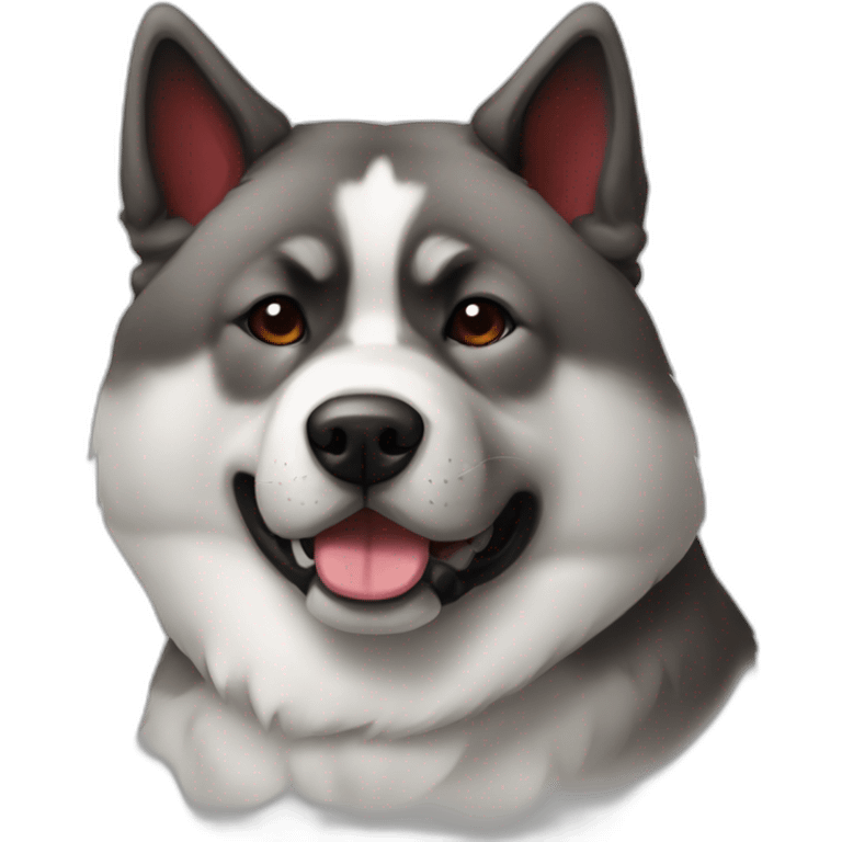 Akita inu brindle grey and red emoji