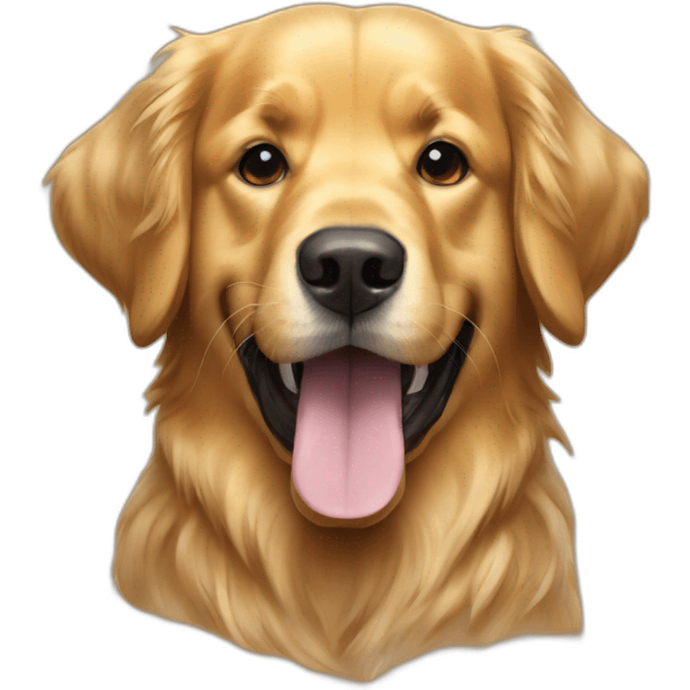 Golden retriever tire la langue emoji