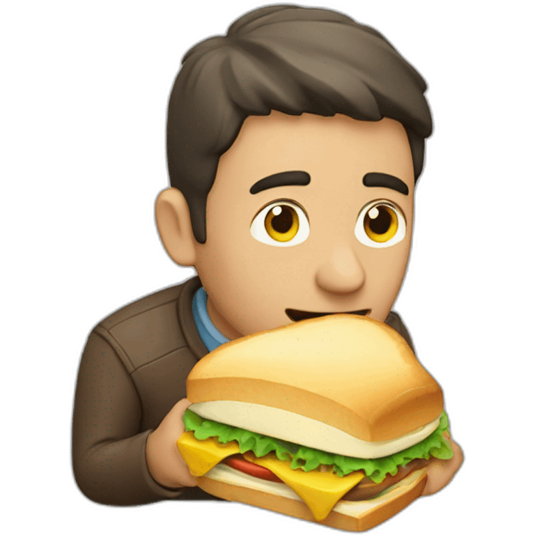 A man eating sandwich emoji