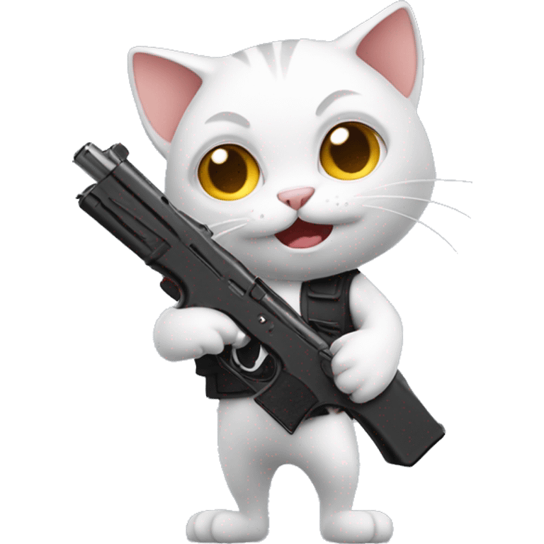 animated cat with gun emoji