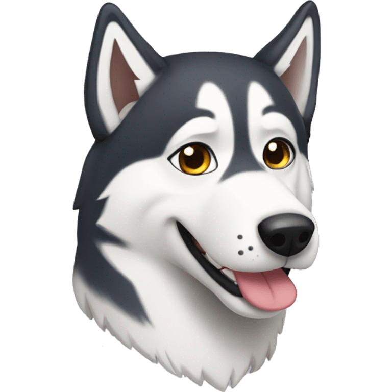 Husky wearing classes emoji