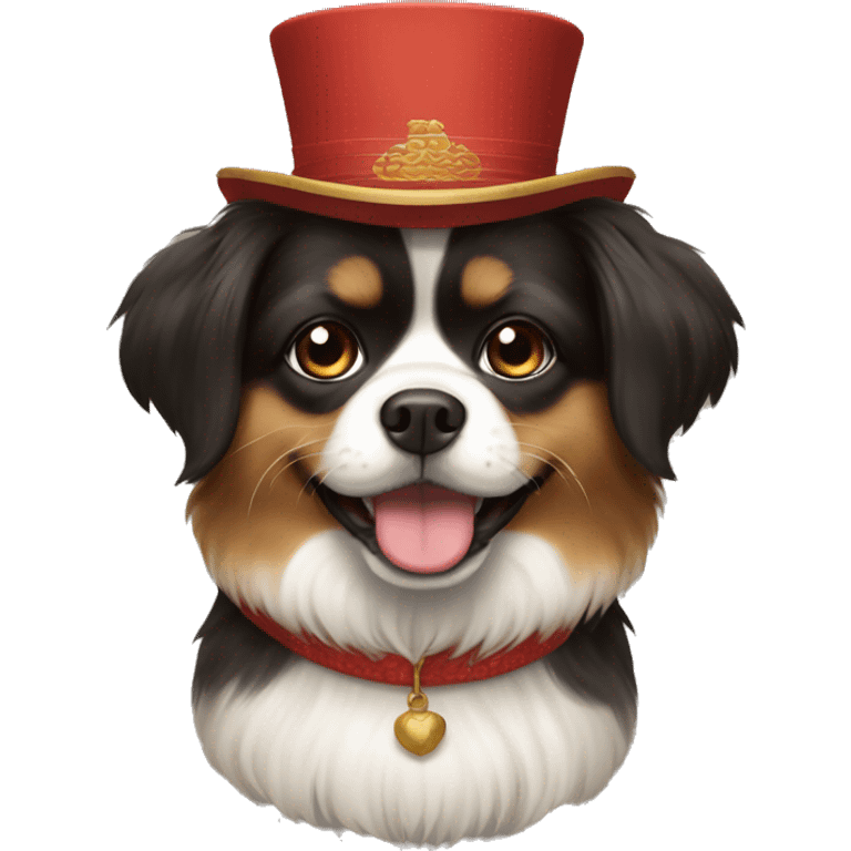 a pekingnese dog in hat emoji