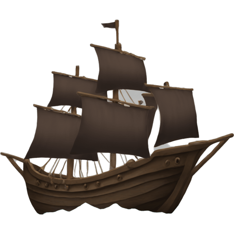 Ancient dark brown ship emoji