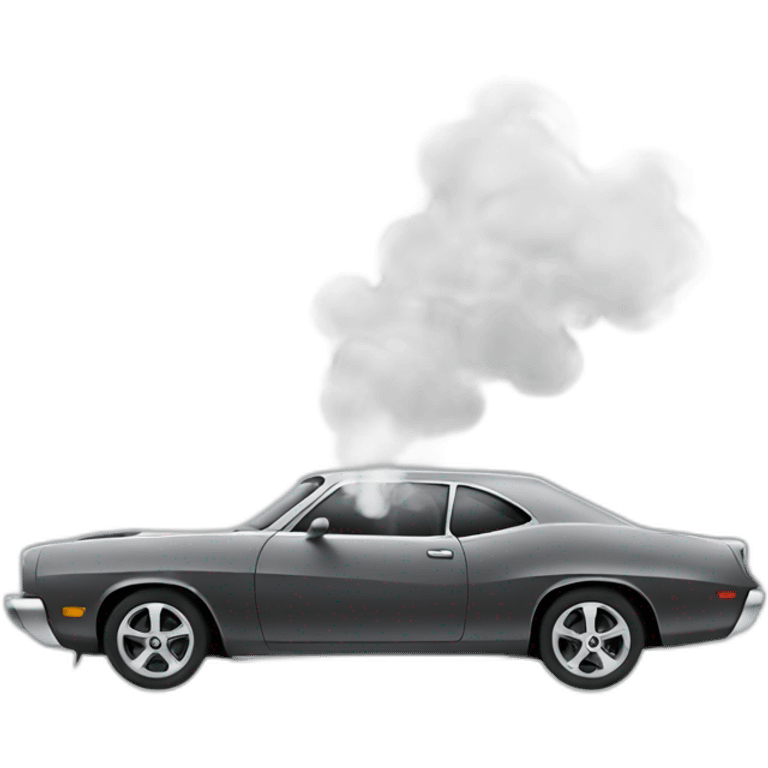 car with smoke emoji