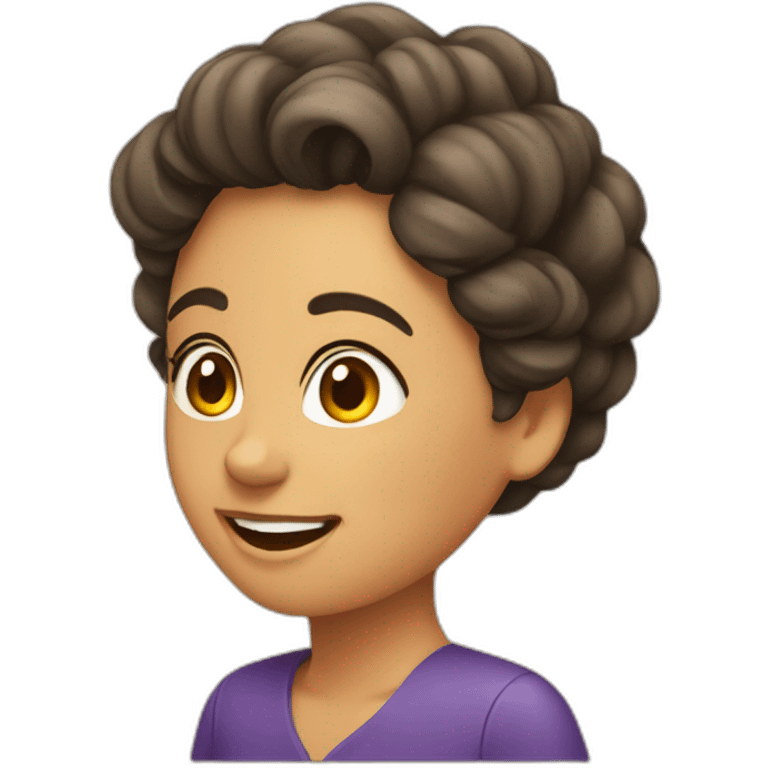 Mujer feliz de perfil emoji