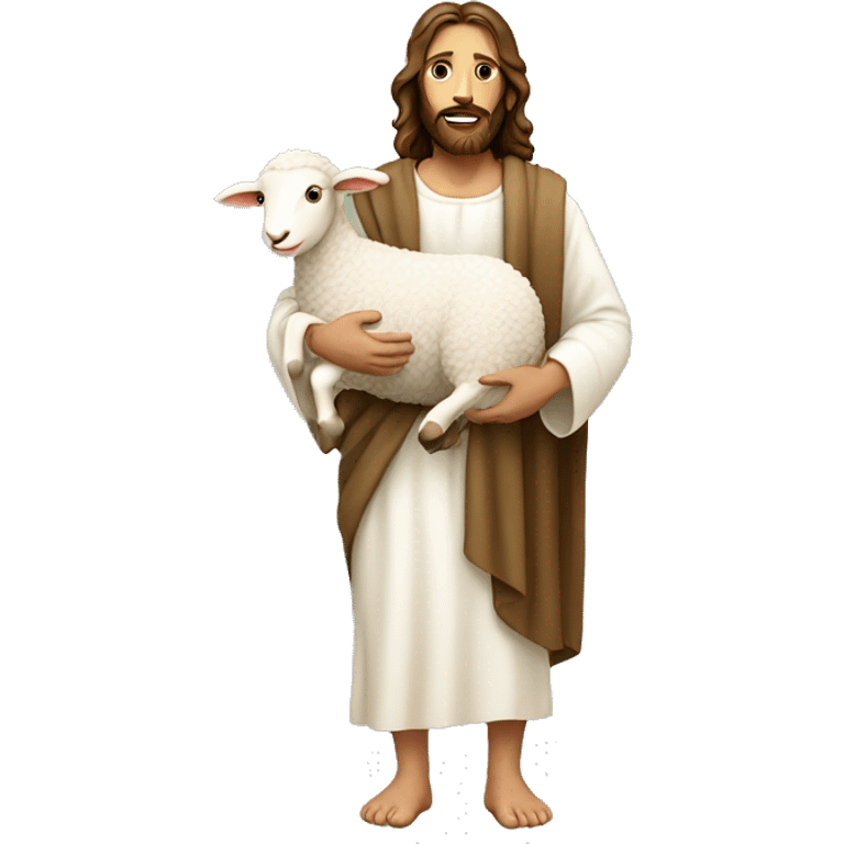 Jesus carrying a lamb emoji