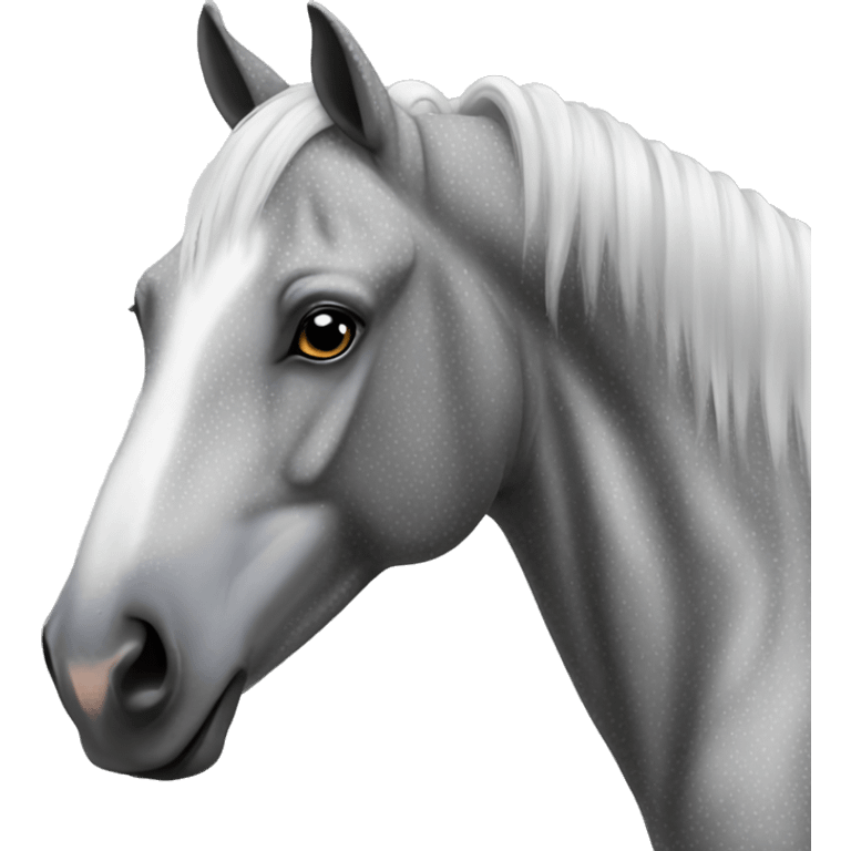 Dappled grey horse body emoji