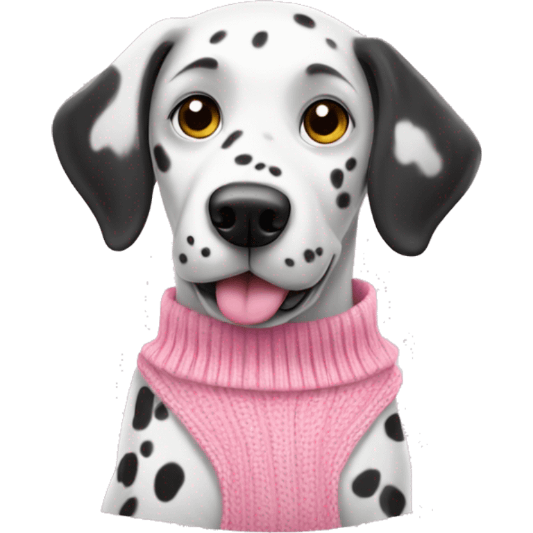 Dalmatian dog in pink sweater  emoji