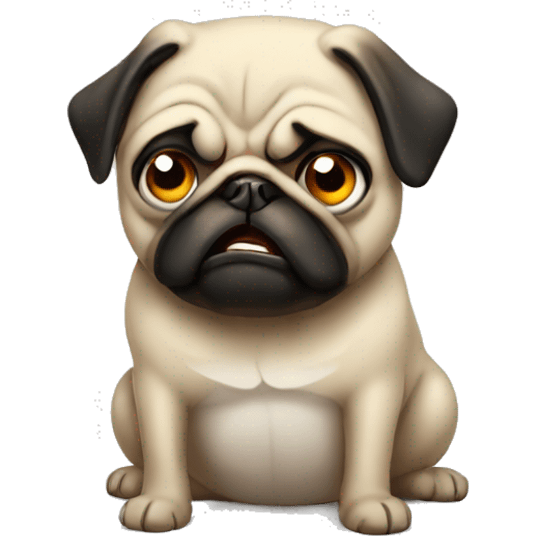 angry pug drawing emoji