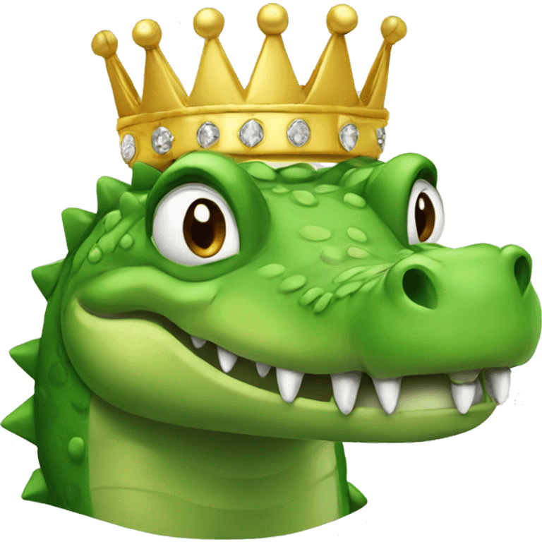 Crocodile with a tiara emoji