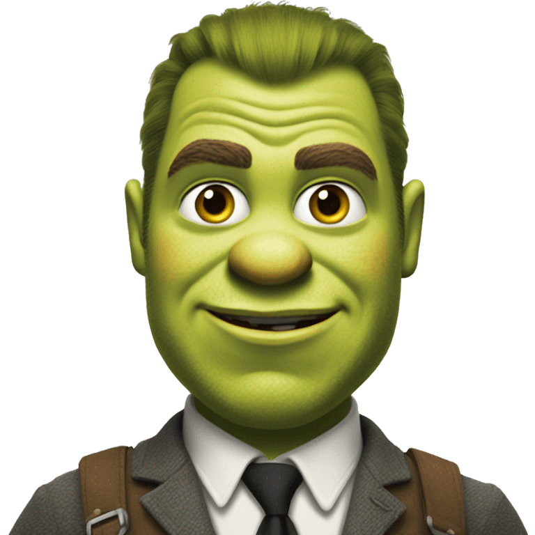 Shrek looking like a special agent ready to kill emoji