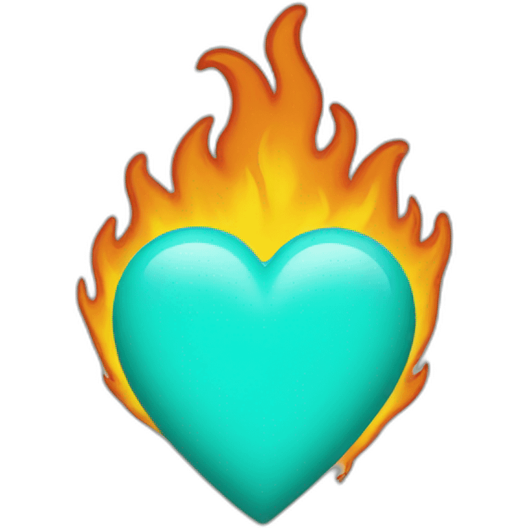 Turquoise heart on fire emoji