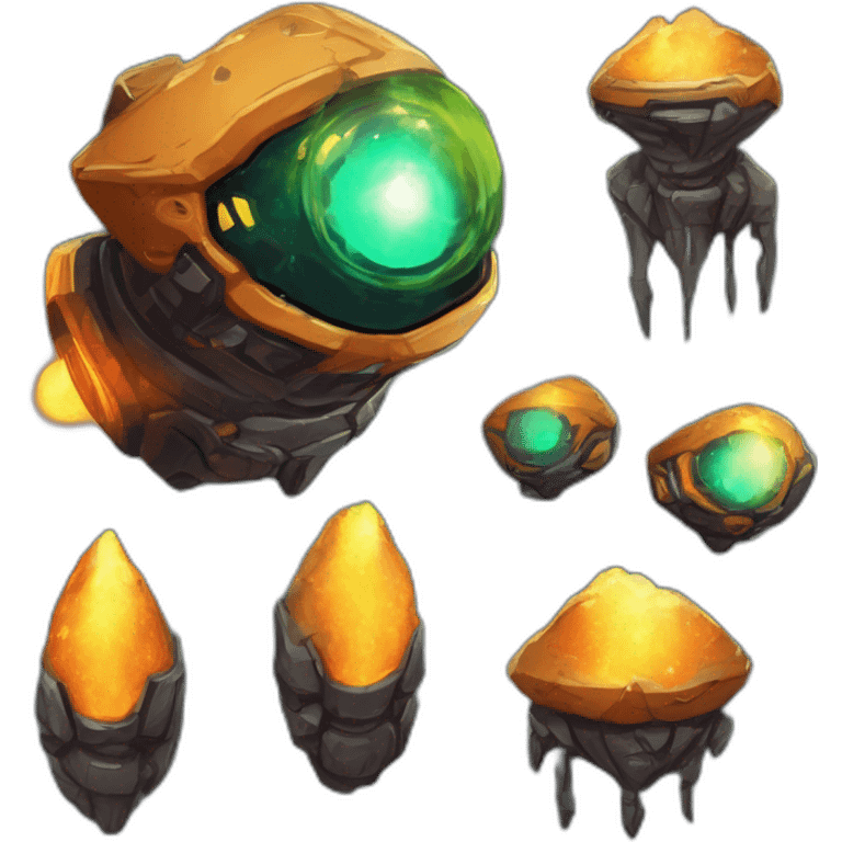 alien meteor Hunter scifi roguelike rpg style inspired by slay the spire digital art emoji