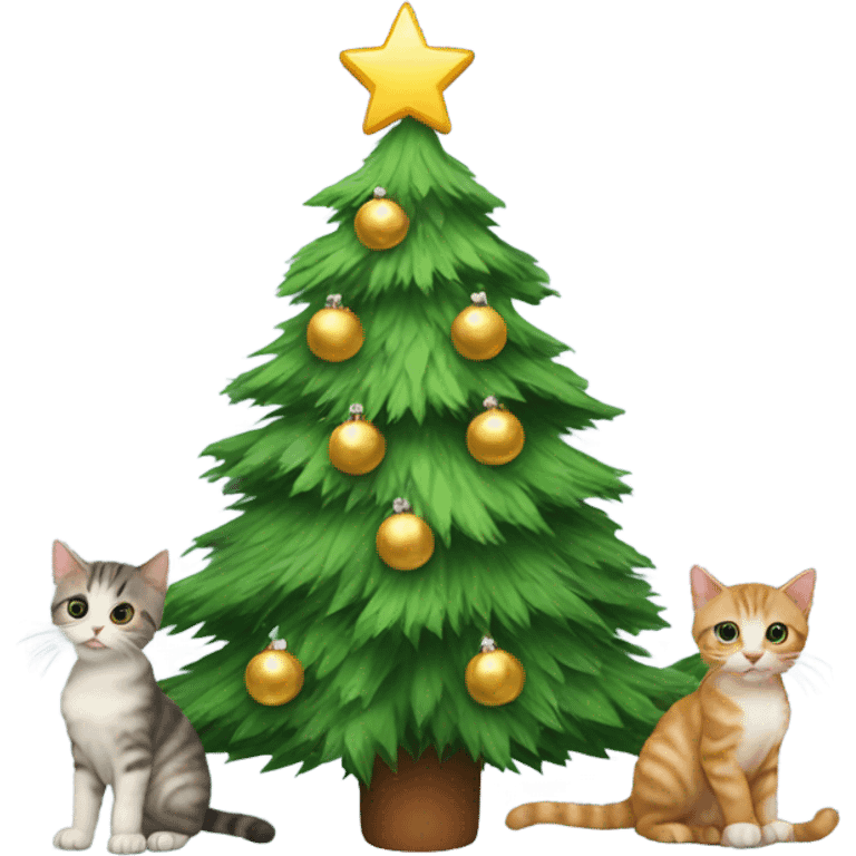 Christmas Tree With Kittens  emoji