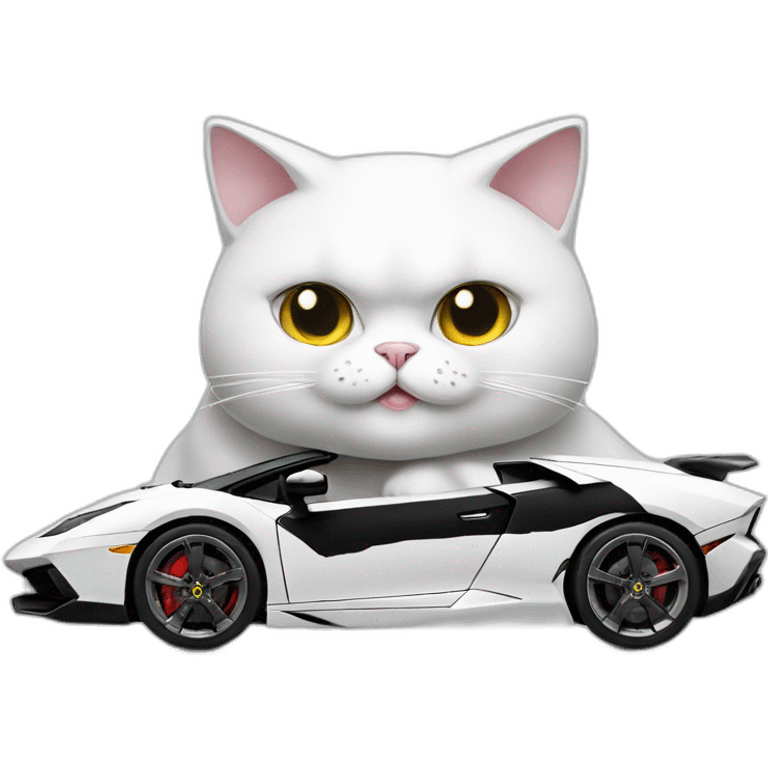 Fat-White-cat-driving-lamborghini emoji