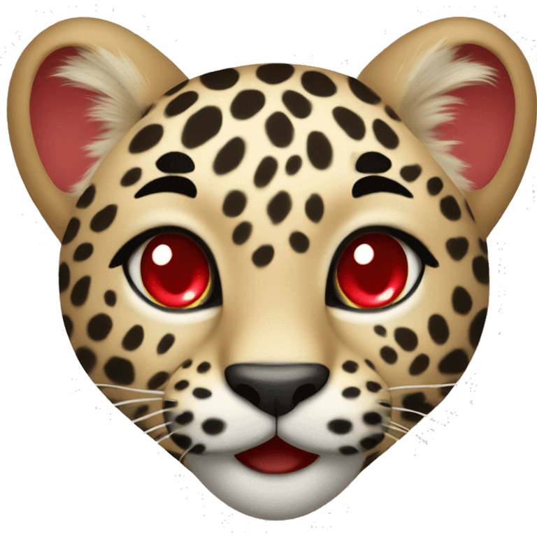 Baby leopard holding a red heart  emoji