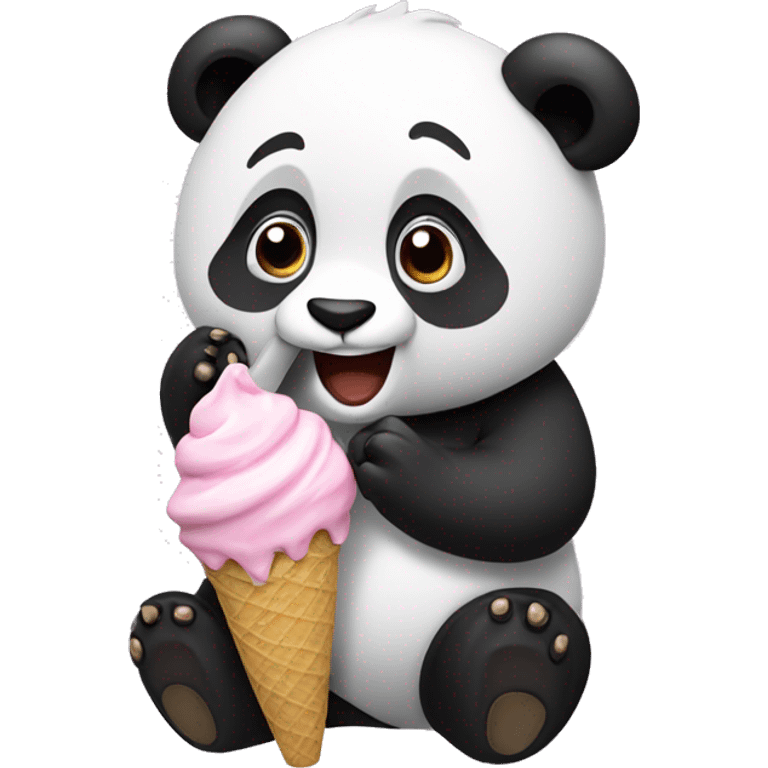 Panda eating ice cream emoji