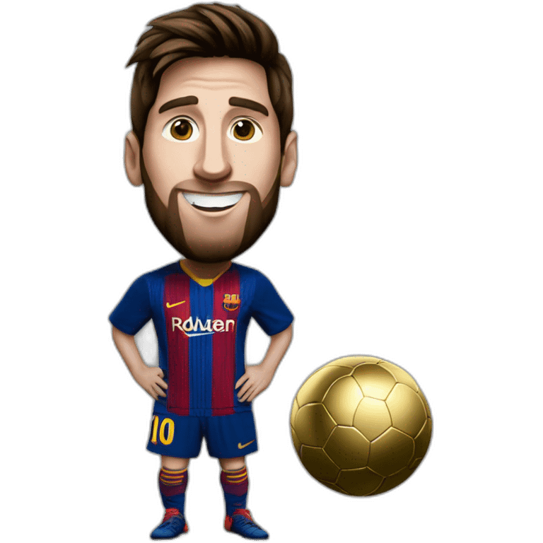 Messi avec ballon d'or emoji