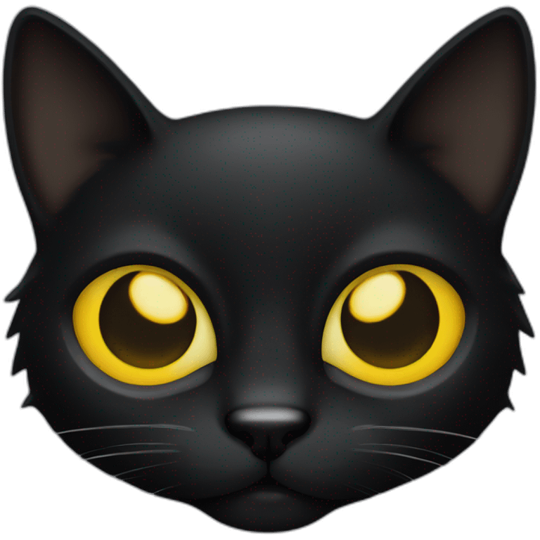 Black cat with yellow eyes emoji