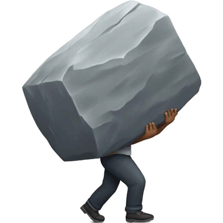 person carring big stone emoji