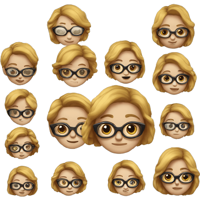 fille châtain grosses lunettes emoji