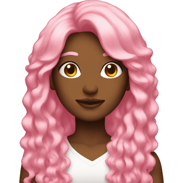 pink and gold long wig emoji