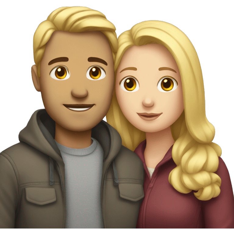 White couple cuddling  emoji