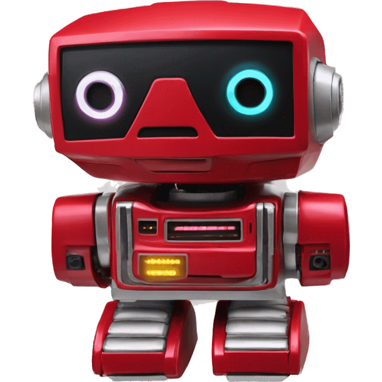 Scarlet Red variant DaftPunk-style robot talk box emoji