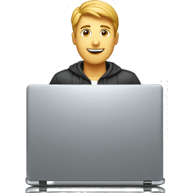 laptop with man emoji