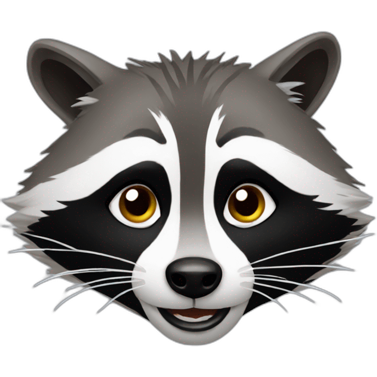 racoon using iphone emoji