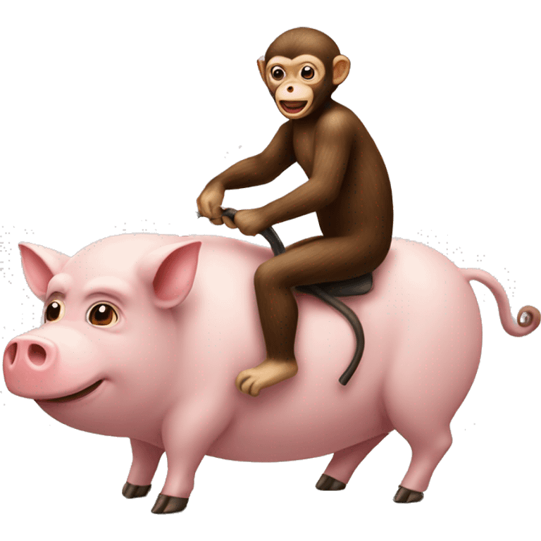 Monkey riding on a pig  emoji