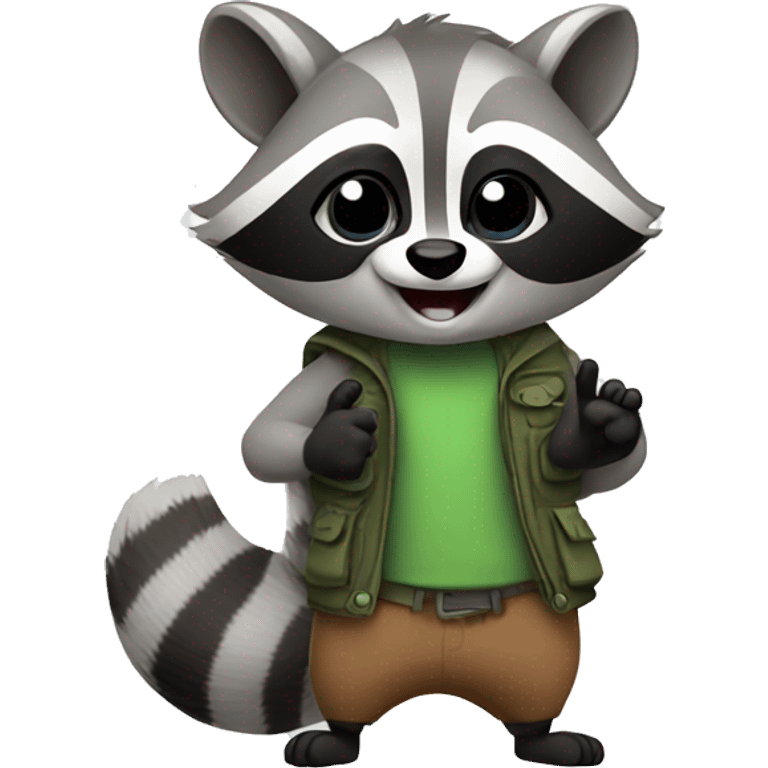 Raccoon doing Shaka  emoji