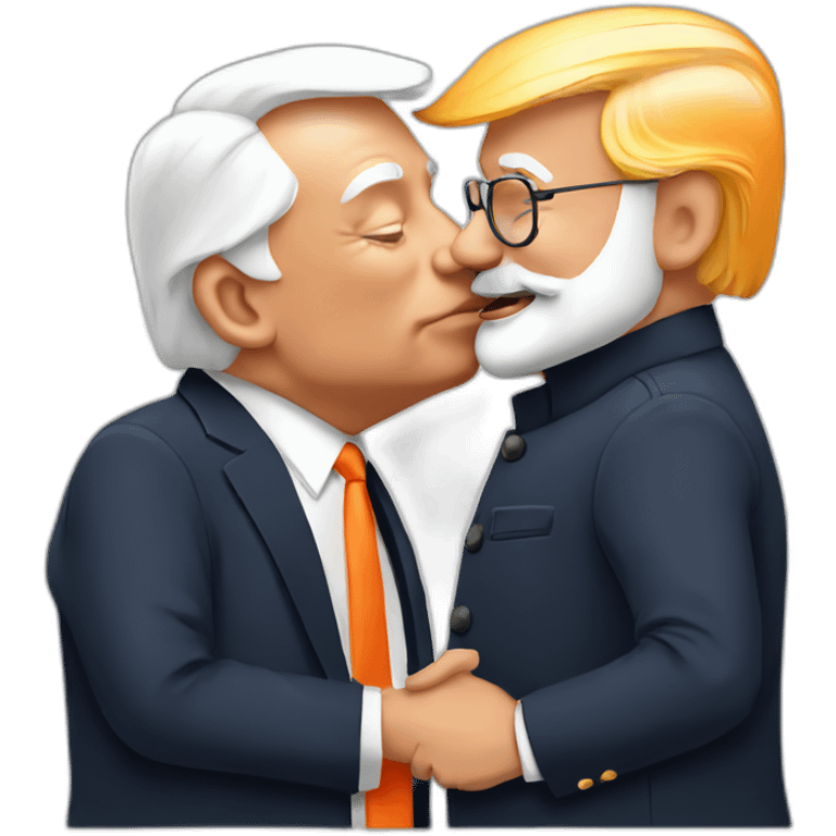 trump kissing modi emoji