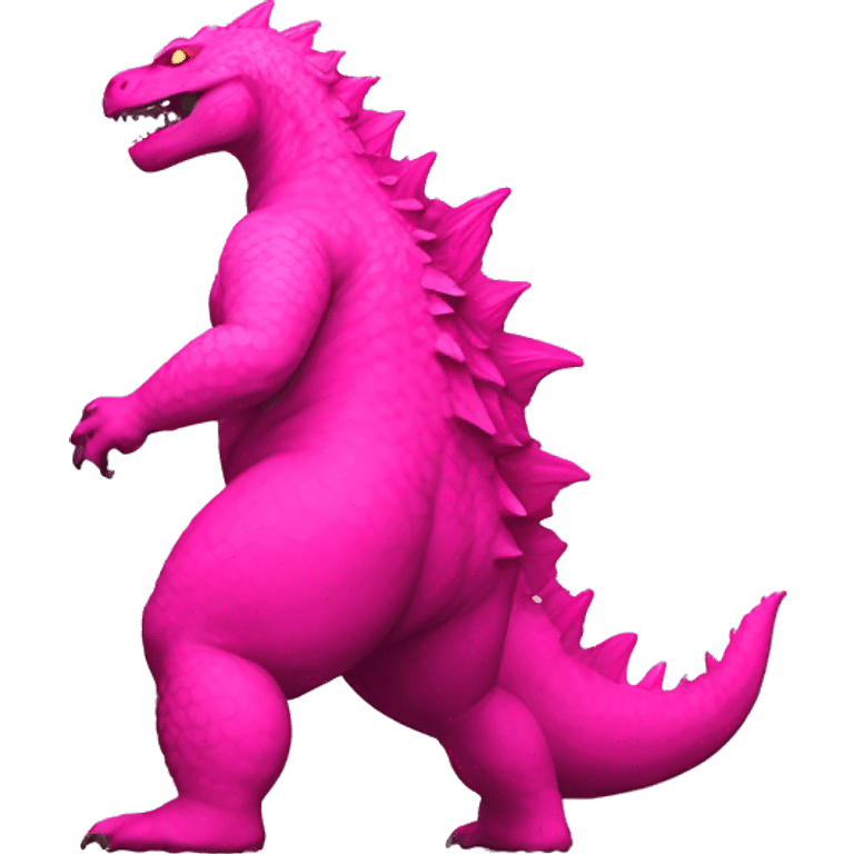 Godzilla back side pink emoji