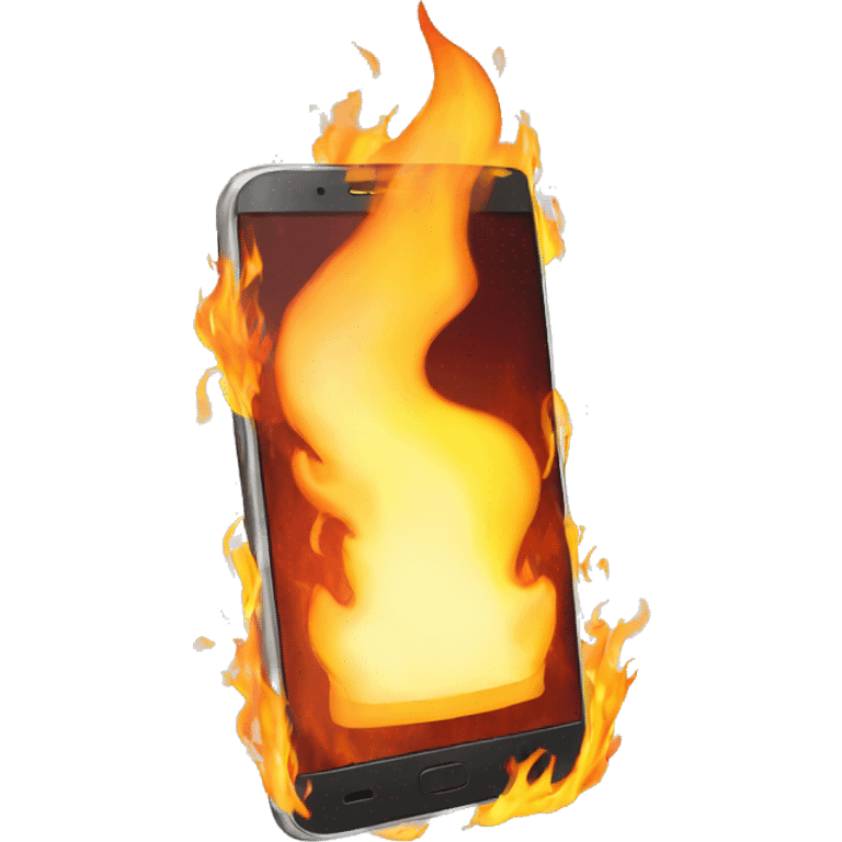 smartphone on fire emoji