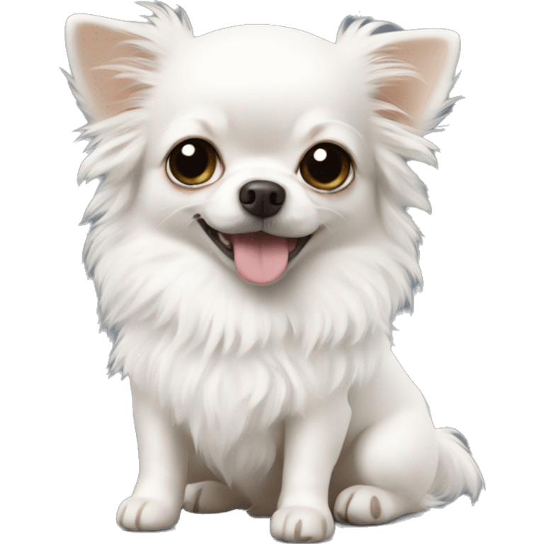 Little white fluffy chihuahua dog emoji