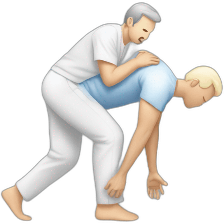 Hombre haciendo Osteopatía emoji