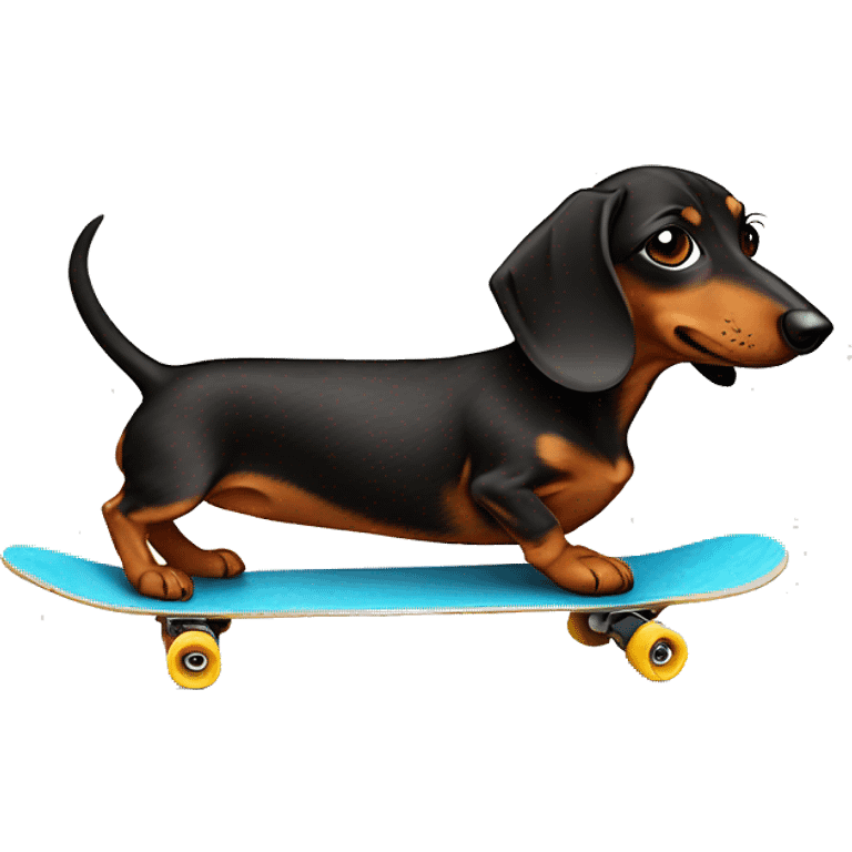 Dachund on a skateboard emoji