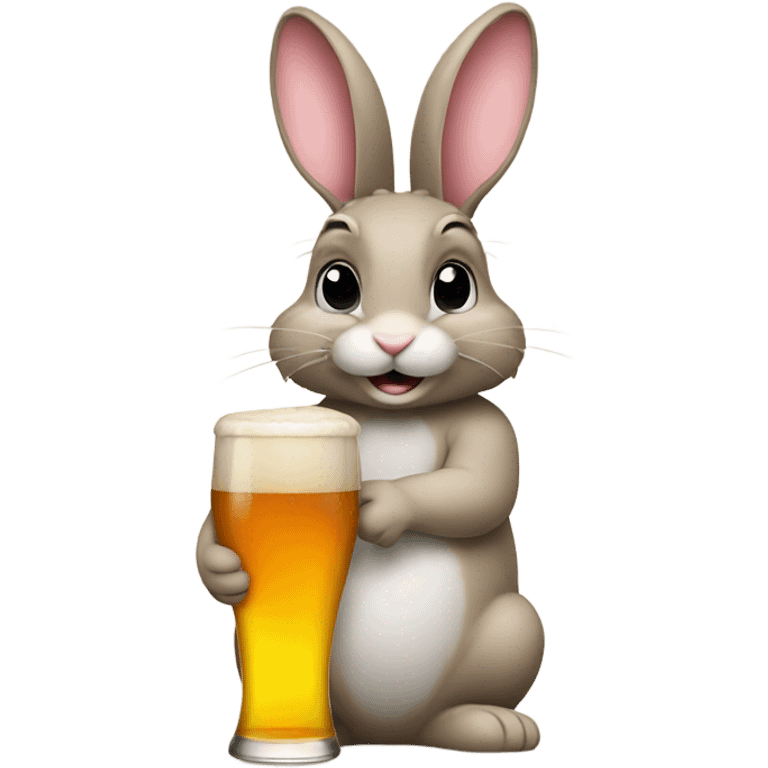 bunny drinking a beer  emoji