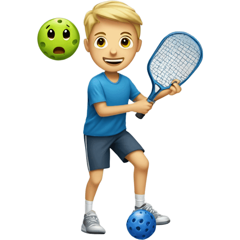 boy playing pickleball emoji