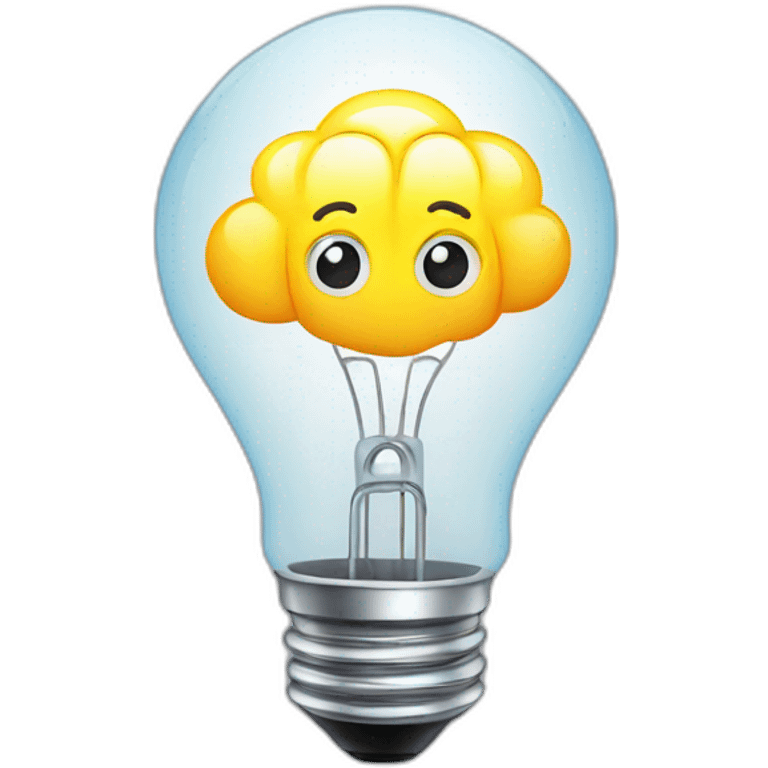 light bulb with brain emoji