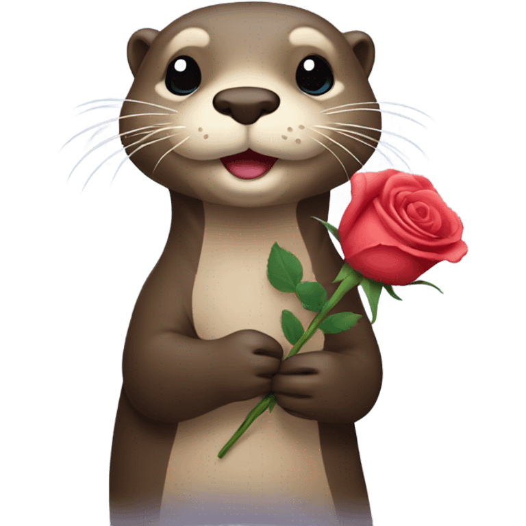 Otter holding a rose emoji