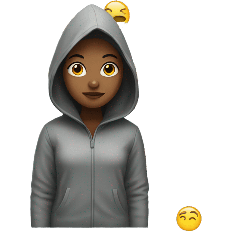 girl in hooded portrait emoji