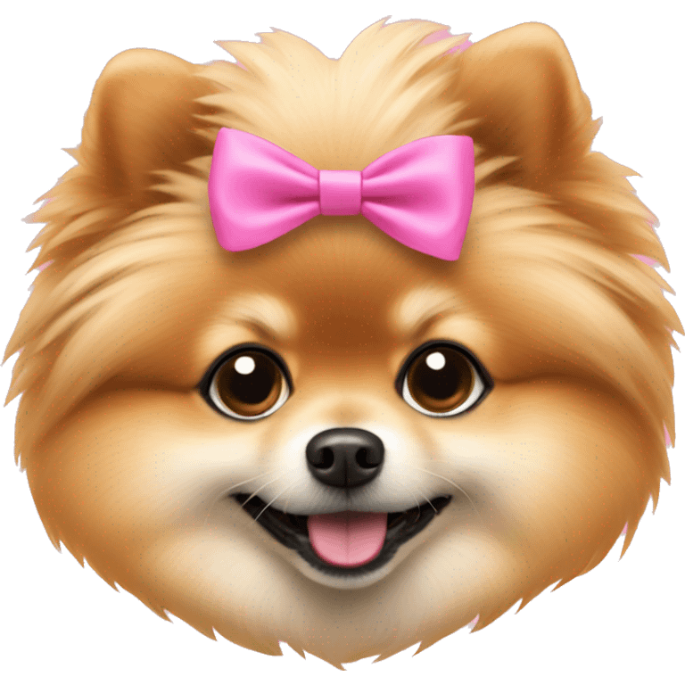 Pomeranian wearing pink  emoji